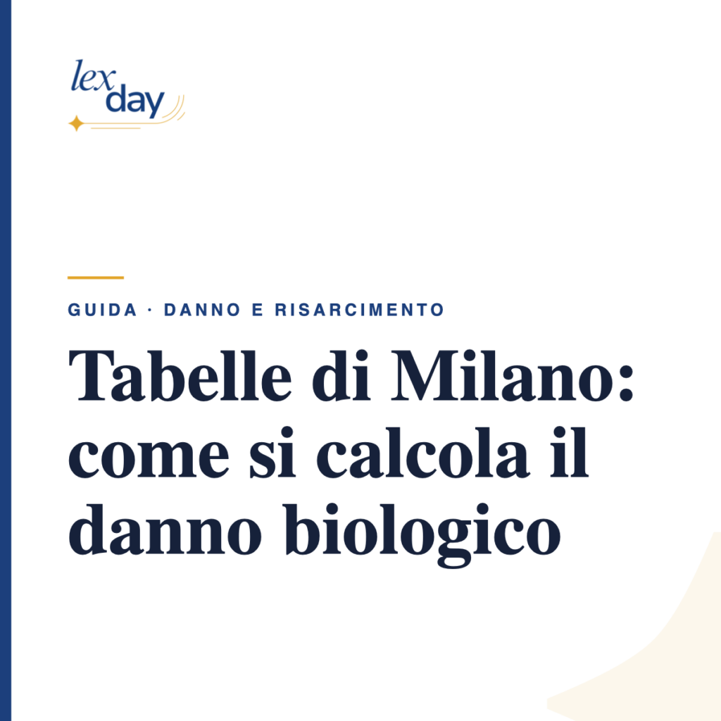 Danno biologico tabelle di Milano